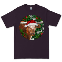 Plum Longhorn Cow Christmas Premium Tee - RanaPortraitStore