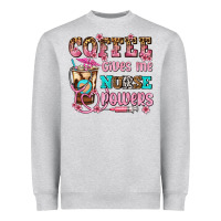 Heather Grey coffee gives me nurse power Heavyweight Sweatshirt - AdoDesignShop