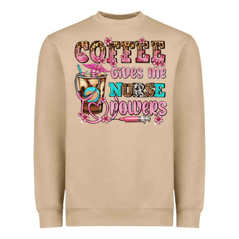 Coffee Gives Me Nurse Power Heavyweight Sweatshirt by AdoDesignShop | Teevron