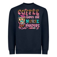Navy coffee gives me nurse power Heavyweight Sweatshirt - AdoDesignShop