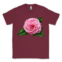 Burgundy Camellia Flower Classic Tee - LillyAllenDesigns
