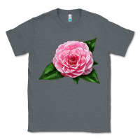 Charcoal Heather Camellia Flower Classic Tee - LillyAllenDesigns