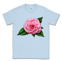 Dusty Blue Camellia Flower Classic Tee - LillyAllenDesigns