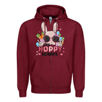 Burgundy one hoppy mama Zipper Hoodie - MaliasSmallBusiness
