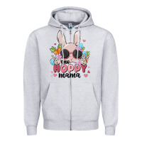 Heather Grey one hoppy mama Zipper Hoodie - MaliasSmallBusiness