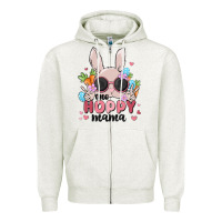 Oatmeal Heather one hoppy mama Zipper Hoodie - MaliasSmallBusiness