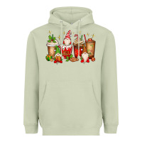 Matcha Christmas gnomes coffee cups Heavyweight Hoodie - MaliasSmallBusiness