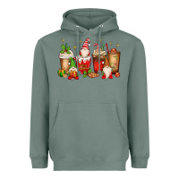 Sage Christmas gnomes coffee cups Heavyweight Hoodie - MaliasSmallBusiness