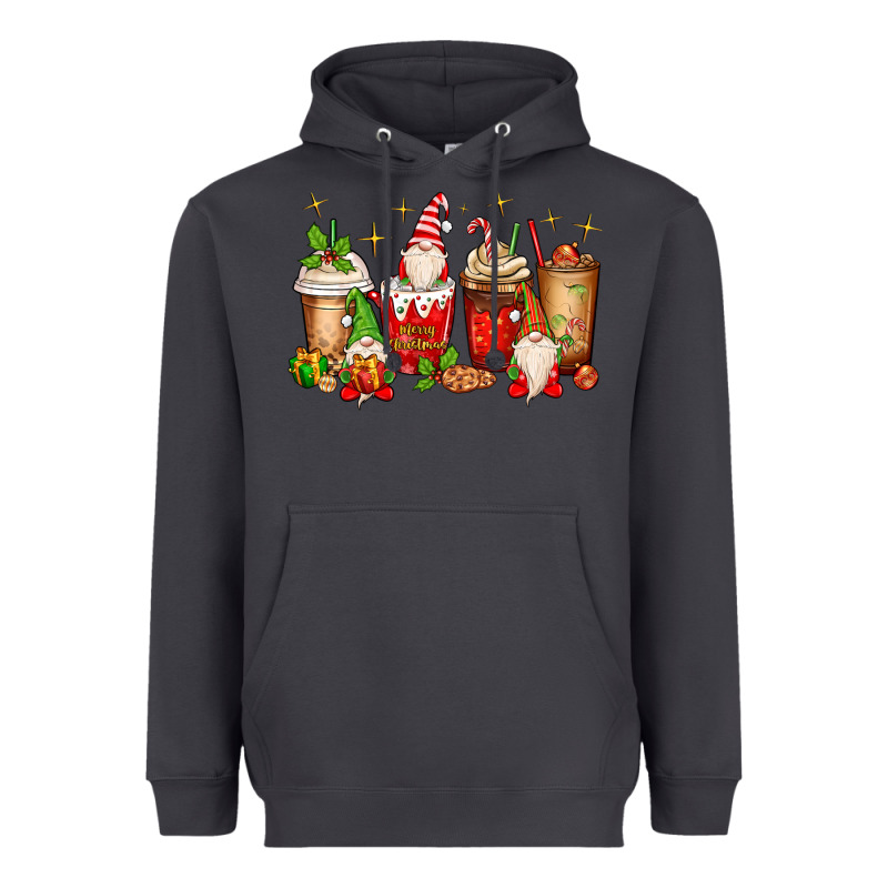 Christmas Gnomes Coffee Cups Heavyweight Hoodie by MaliasSmallBusiness | Teevron