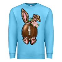 Ocean Blue American Football Easter Bunny Premium Sweatshirt - BundleAndBundleShop