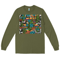 Army Green cactus gemstone Long Sleeve Tee - AdoDesignShop