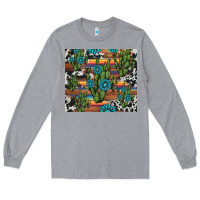Heather Grey cactus gemstone Long Sleeve Tee - AdoDesignShop