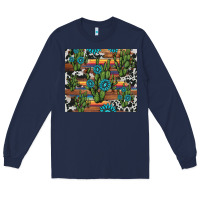 Navy cactus gemstone Long Sleeve Tee - AdoDesignShop