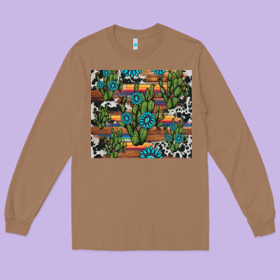 Cactus Gemstone Long Sleeve Tee Designed By Adodesignshop