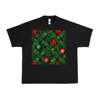 Black christmas ornaments seamless  pattern Urban Heavy Tee - BundleAndBundleShop