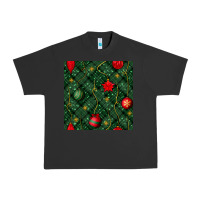 Pigment Black christmas ornaments seamless  pattern Urban Heavy Tee - BundleAndBundleShop