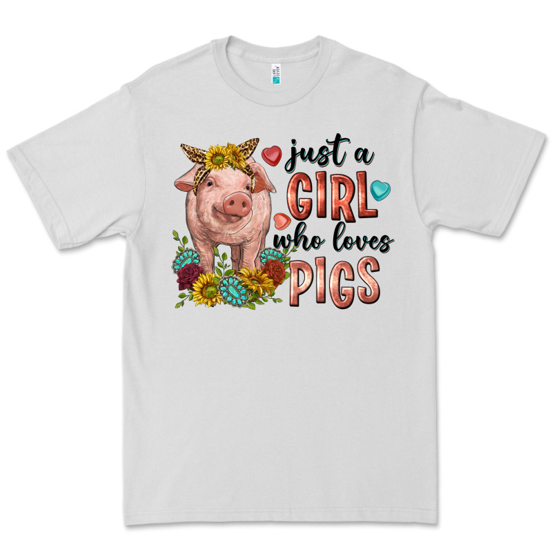 Western Just Girl Who Loves Pigs Premium Tee by texasbilliewilder | Teevron