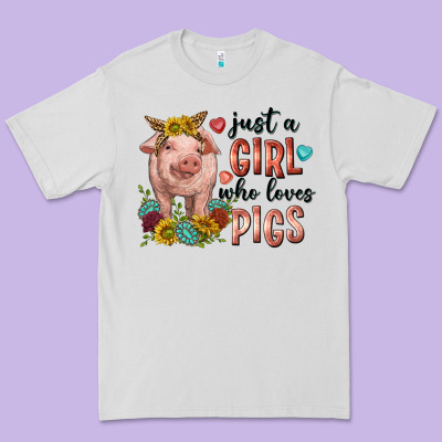 Premium Tee western just girl who loves pigs