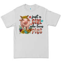 Dove Grey western just girl who loves pigs Premium Tee - texasbilliewilder
