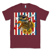 Burgundy mullet eagle seamless pattern Classic Tee - BundleAndBundleShop