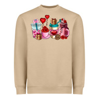Mushroom valentines day roses coffee cups Heavyweight Sweatshirt - AdoDesignShop
