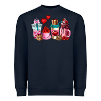 Navy valentines day roses coffee cups Heavyweight Sweatshirt - AdoDesignShop