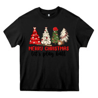 Black merry christmas let s play ball baseball Heavy Core Tee - MaliasSmallBusiness