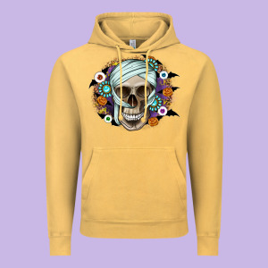 Halloween Skeleton Vintage Hoodie Designed By Cowhidedigitalart