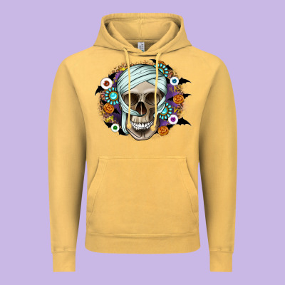 Halloween Skeleton Vintage Hoodie Designed By Cowhidedigitalart