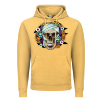 Vintage Mustard Halloween Skeleton Vintage Hoodie - CowhideDigitalArt
