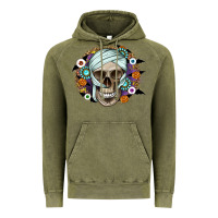 Vintage Olive Halloween Skeleton Vintage Hoodie - CowhideDigitalArt