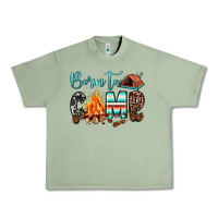 Oil Green born to camp Urban Heavy Tee - JahusDesignShop