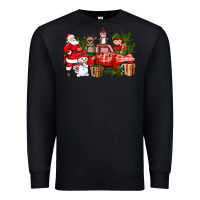 Black Santa Snowman Reindeer Penguin Elf Christmas Truck Premium Sweatshirt - BundleAndBundleShop