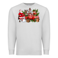 Dove Grey Santa Snowman Reindeer Penguin Elf Christmas Truck Premium Sweatshirt - BundleAndBundleShop