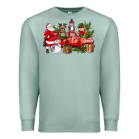 Seafoam Santa Snowman Reindeer Penguin Elf Christmas Truck Premium Sweatshirt - BundleAndBundleShop