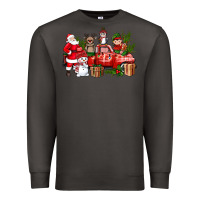 Smoke Santa Snowman Reindeer Penguin Elf Christmas Truck Premium Sweatshirt - BundleAndBundleShop