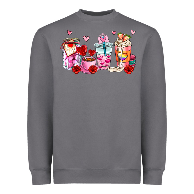 Valentines Day Coffee Cup Heavyweight Sweatshirt by AdoDesignShop | Teevron