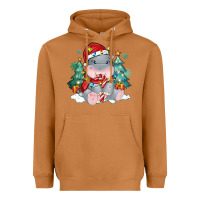 Meerkat cute christmas hippopotamus Heavyweight Hoodie - MaliasSmallBusiness