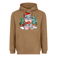 Toasted Coconut cute christmas hippopotamus Heavyweight Hoodie - MaliasSmallBusiness