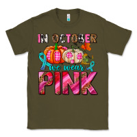 Army Green in october we wear pink with pumpkins Classic Tee - AdoDesignShop