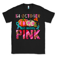 Black in october we wear pink with pumpkins Classic Tee - AdoDesignShop