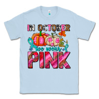 Dusty Blue in october we wear pink with pumpkins Classic Tee - AdoDesignShop