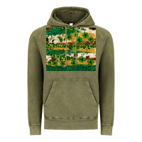 Vintage Olive St. Patrick's Day leopard cowhide shamrock tumbler Vintage Hoodie - Neo Western