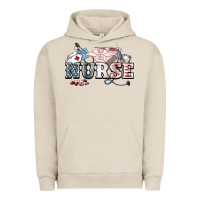 Pigment French Oak American Nurse 4th of july Urban Hoodie - HowdyJamesFarm