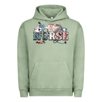 Pigment Oil Green American Nurse 4th of july Urban Hoodie - HowdyJamesFarm