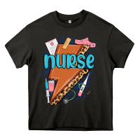 Asphalt nurse lightning bolt Heavy Core Tee - MaliasSmallBusiness