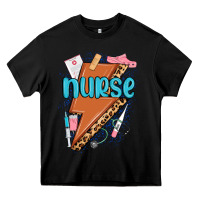 Black nurse lightning bolt Heavy Core Tee - MaliasSmallBusiness