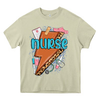 Mossy nurse lightning bolt Heavy Core Tee - MaliasSmallBusiness