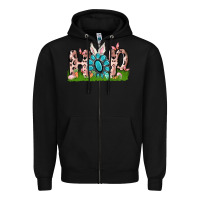 Black hop rabbit Zipper Hoodie - MaliasSmallBusiness