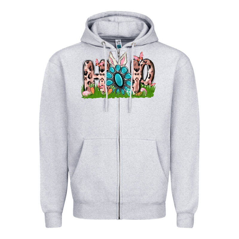 Hop Rabbit Zipper Hoodie by MaliasSmallBusiness | Teevron